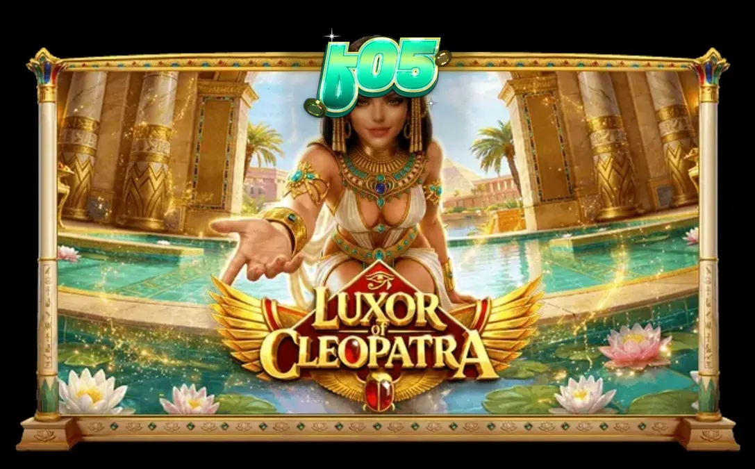 Luxor of Cleopatra slot theme featuring Egyptian imagery and golden reels.