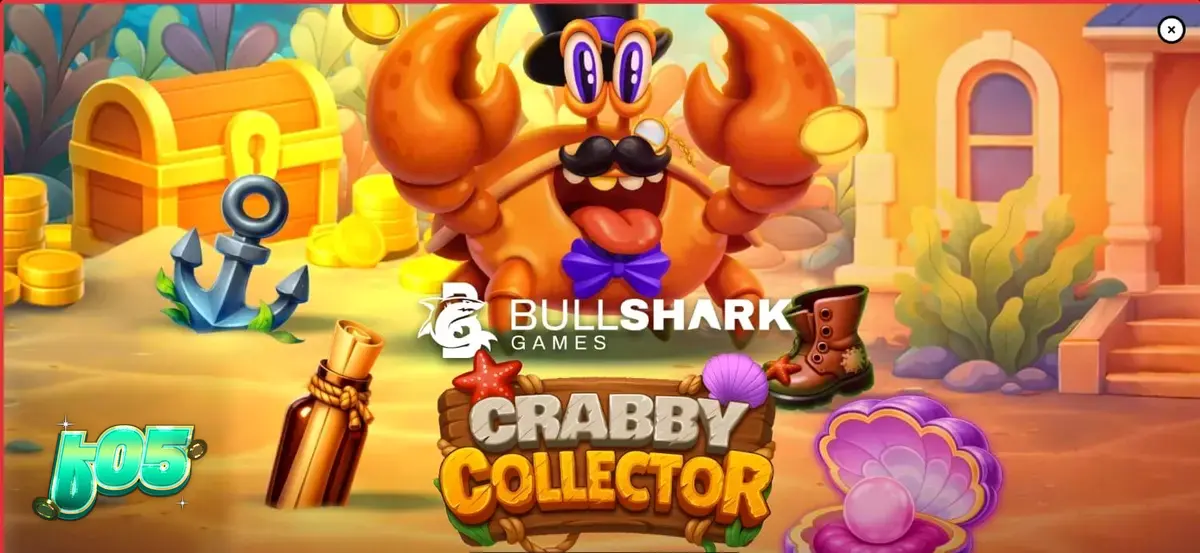 O caranguejo elegante de Crabby Collector em um cenário subaquático vibrante.